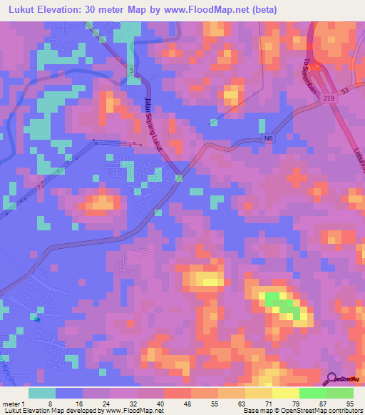 Lukut,Malaysia Elevation Map