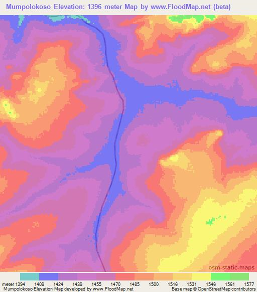 Mumpolokoso,Zambia Elevation Map