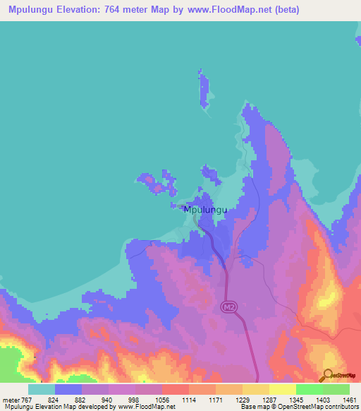 Mpulungu,Zambia Elevation Map