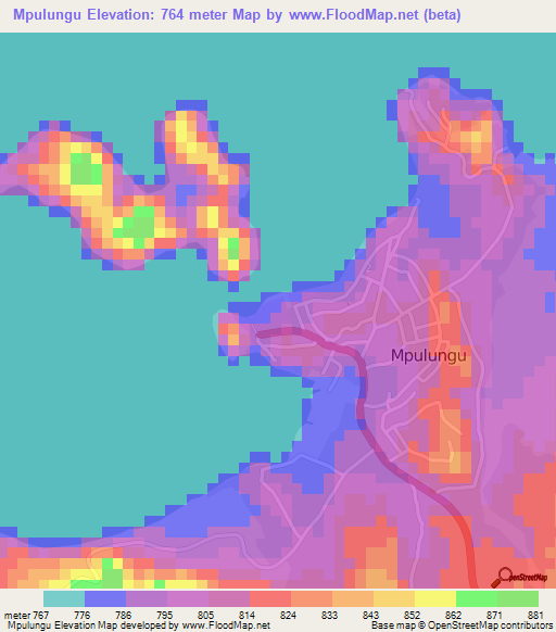 Mpulungu,Zambia Elevation Map