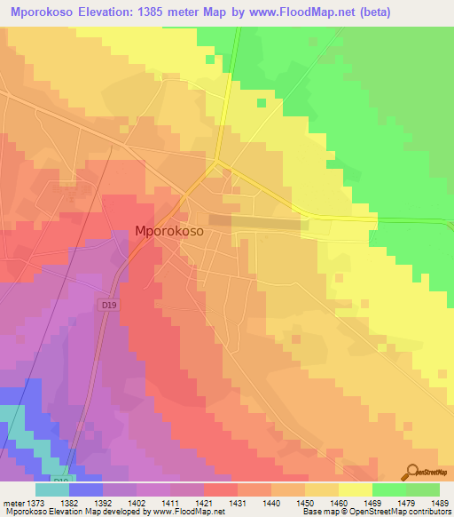 Mporokoso,Zambia Elevation Map