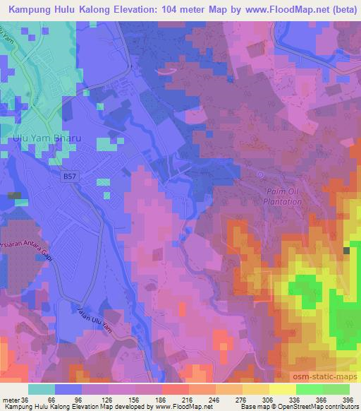 Kampung Hulu Kalong,Malaysia Elevation Map