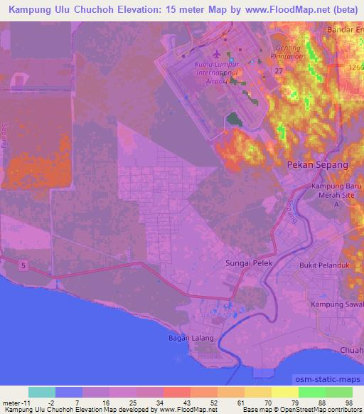 Kampung Ulu Chuchoh,Malaysia Elevation Map