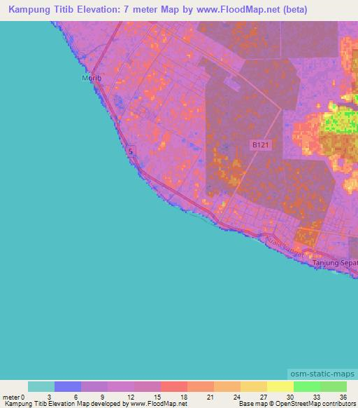 Kampung Titib,Malaysia Elevation Map