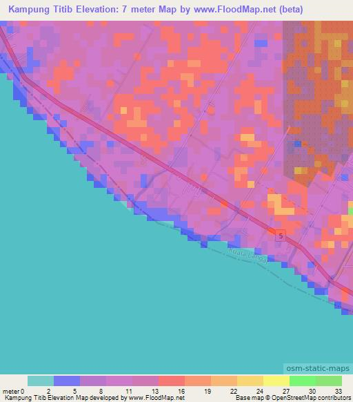 Kampung Titib,Malaysia Elevation Map