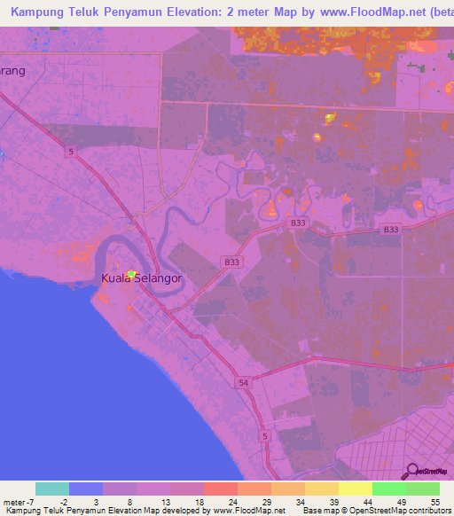 Kampung Teluk Penyamun,Malaysia Elevation Map