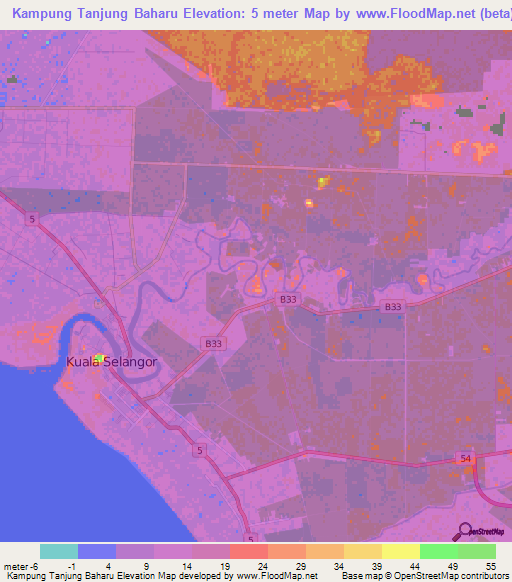 Kampung Tanjung Baharu,Malaysia Elevation Map