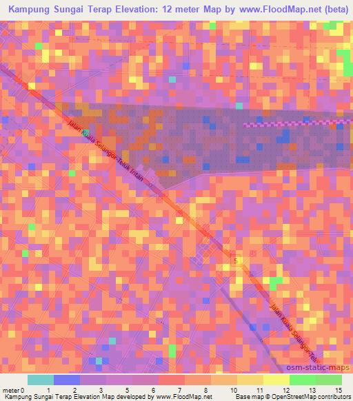 Kampung Sungai Terap,Malaysia Elevation Map