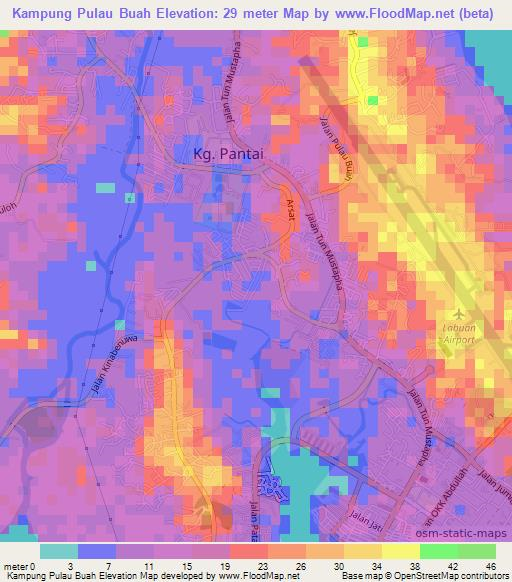 Kampung Pulau Buah,Malaysia Elevation Map