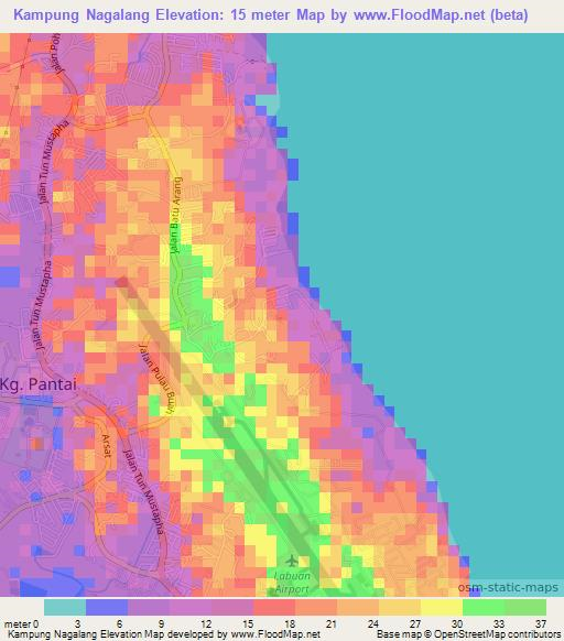 Kampung Nagalang,Malaysia Elevation Map