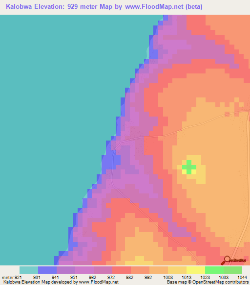 Kalobwa,Zambia Elevation Map