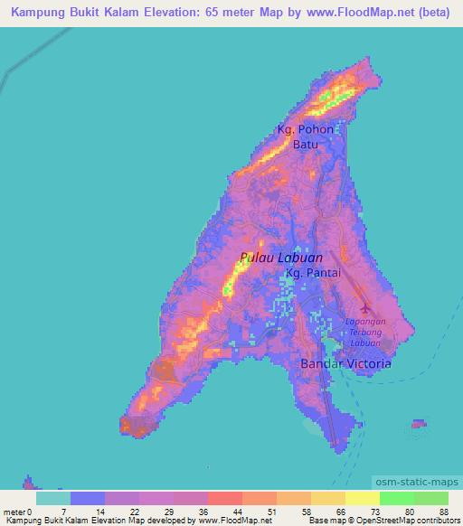 Kampung Bukit Kalam,Malaysia Elevation Map