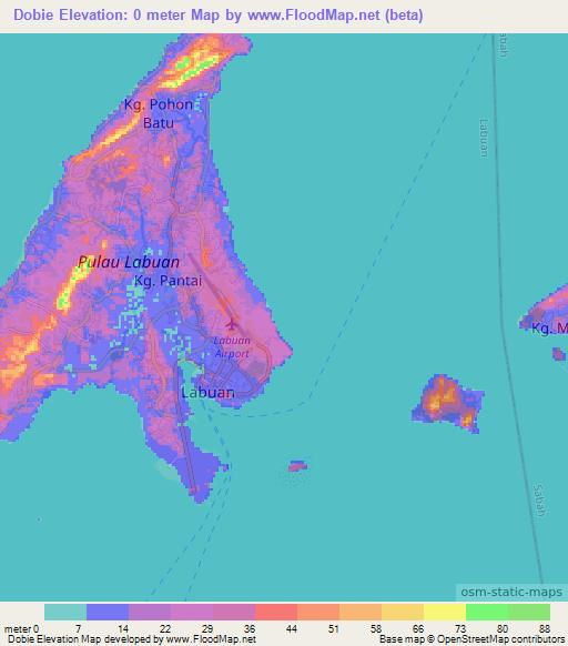 Dobie,Malaysia Elevation Map