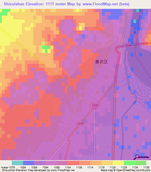 Shizuishan,China Elevation Map