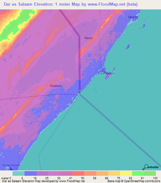 Elevation of Dar es Salaam,Kenya Elevation Map, Topography, Contour