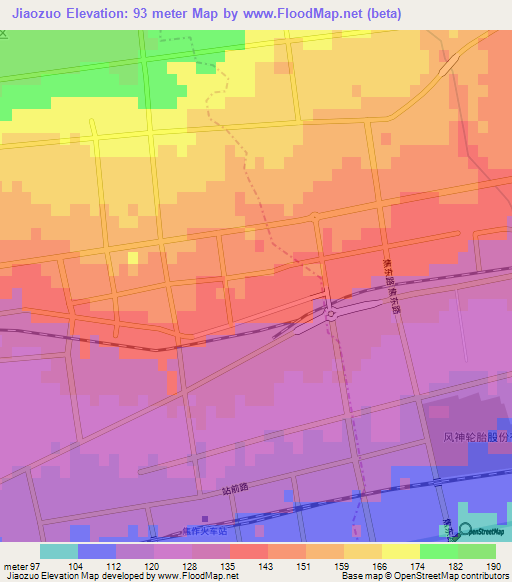 Jiaozuo,China Elevation Map