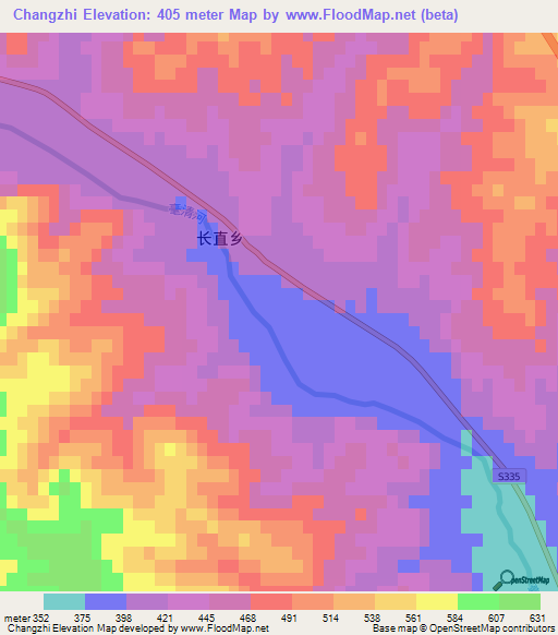 Changzhi,China Elevation Map