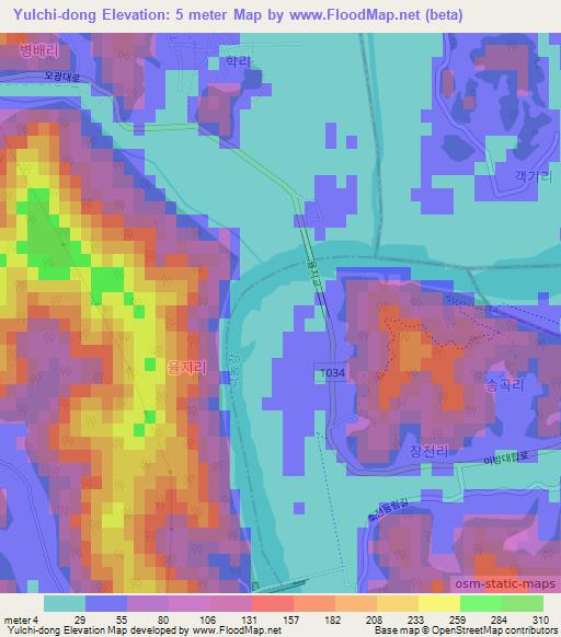 Yulchi-dong,South Korea Elevation Map