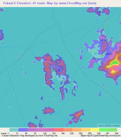 Yuksal-li,South Korea Elevation Map