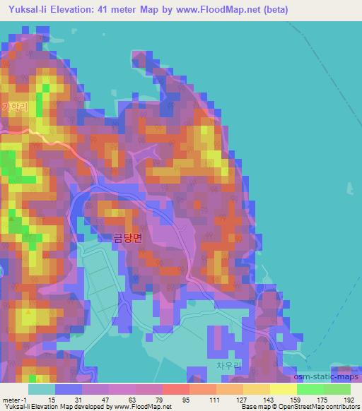 Yuksal-li,South Korea Elevation Map