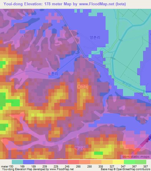 Youi-dong,South Korea Elevation Map