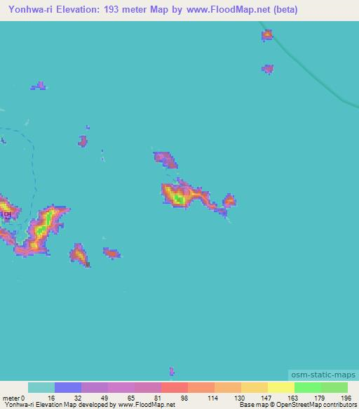Yonhwa-ri,South Korea Elevation Map