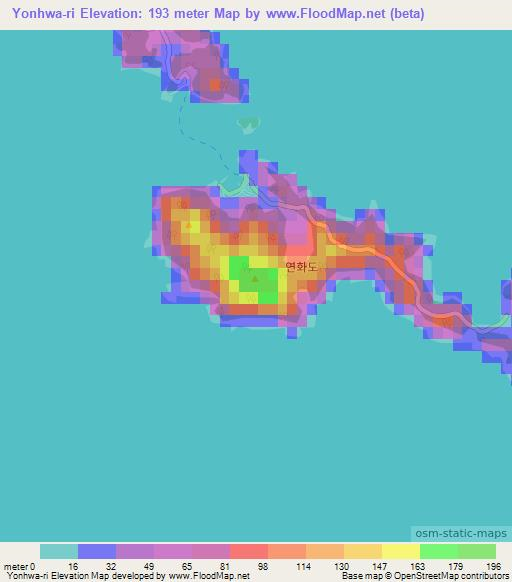 Yonhwa-ri,South Korea Elevation Map