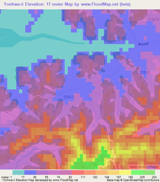 Yonhwa-ri,South Korea Elevation Map