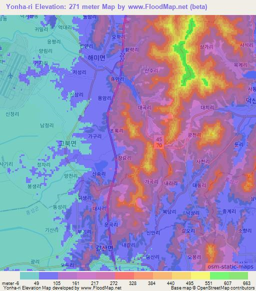 Yonha-ri,South Korea Elevation Map