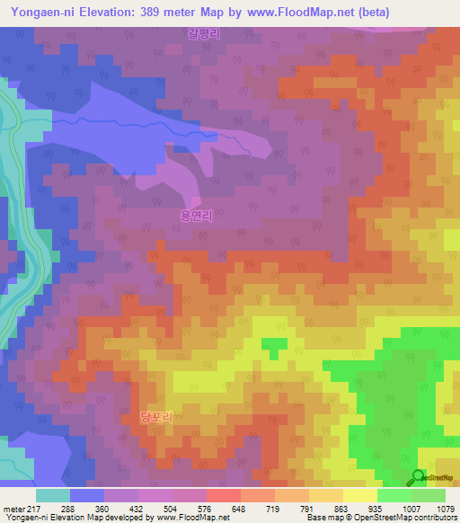 Yongaen-ni,South Korea Elevation Map