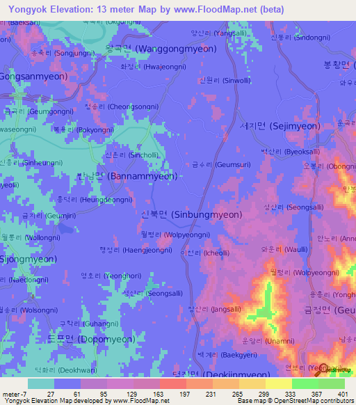 Yongyok,South Korea Elevation Map