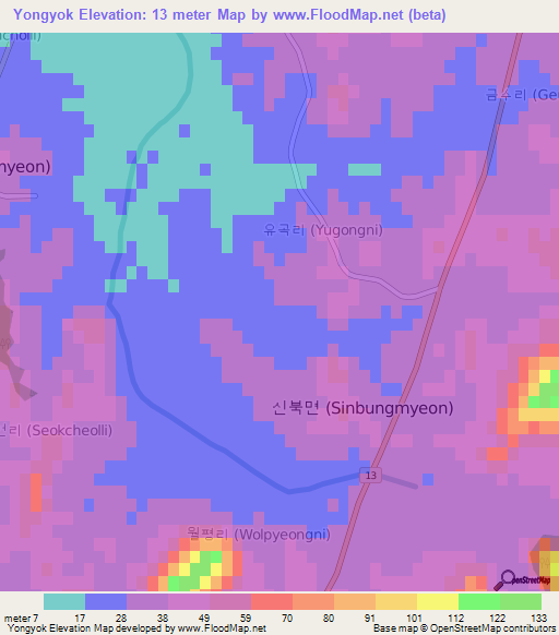 Yongyok,South Korea Elevation Map