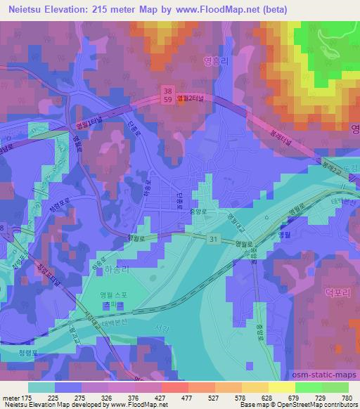 Neietsu,South Korea Elevation Map