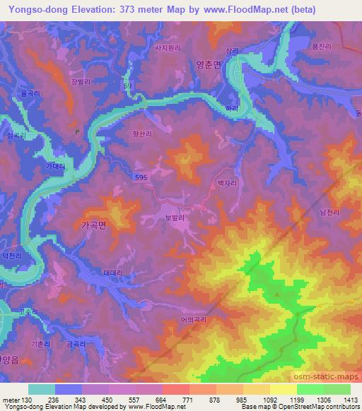 Yongso-dong,South Korea Elevation Map