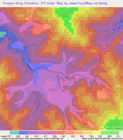 Yongso-dong,South Korea Elevation Map