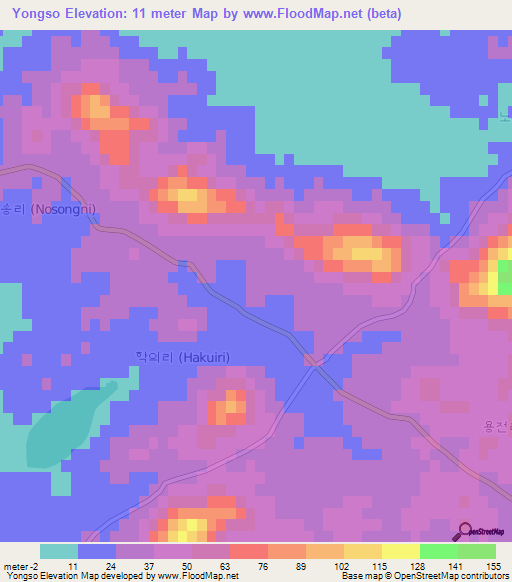 Yongso,South Korea Elevation Map