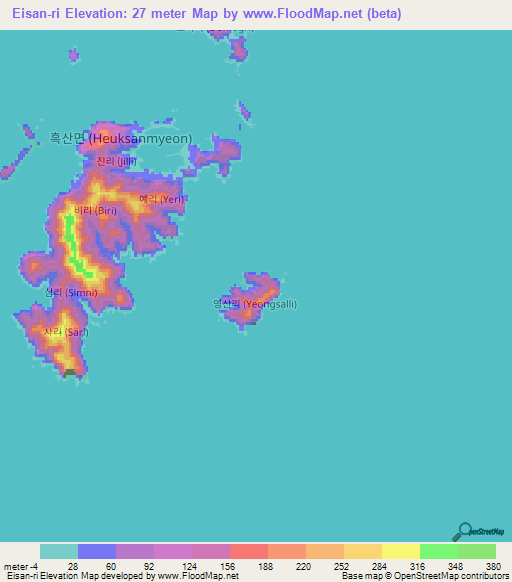 Eisan-ri,South Korea Elevation Map