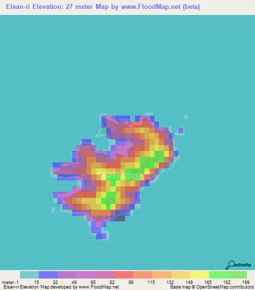 Eisan-ri,South Korea Elevation Map