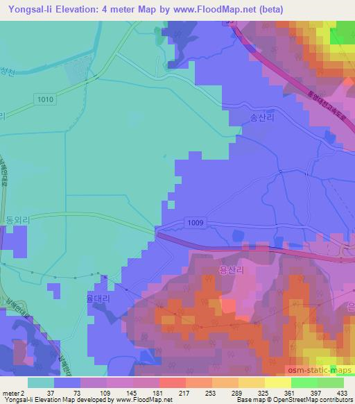 Yongsal-li,South Korea Elevation Map