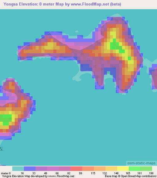 Yongsa,South Korea Elevation Map