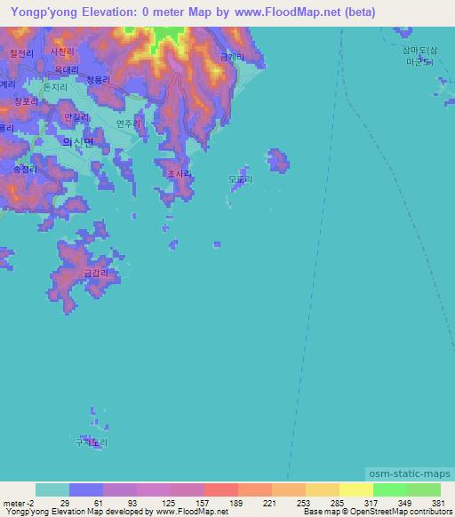 Yongp'yong,South Korea Elevation Map