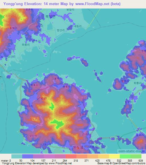 Yongp'ung,South Korea Elevation Map