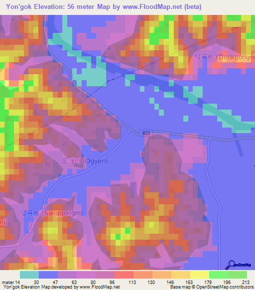 Yon'gok,South Korea Elevation Map