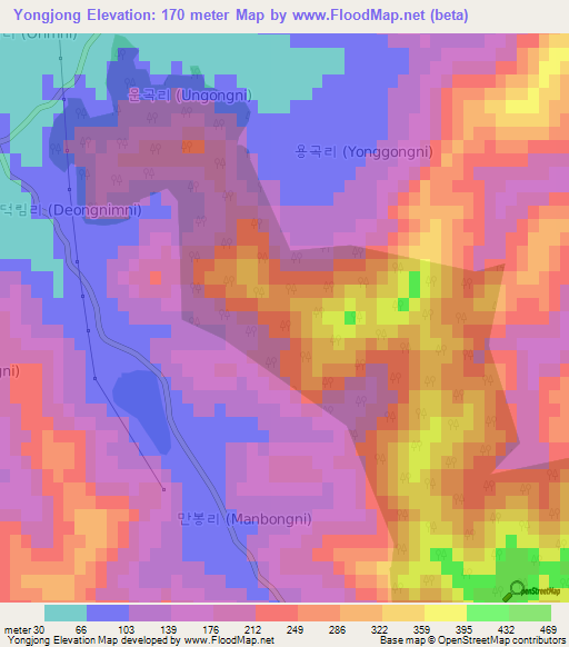 Yongjong,South Korea Elevation Map