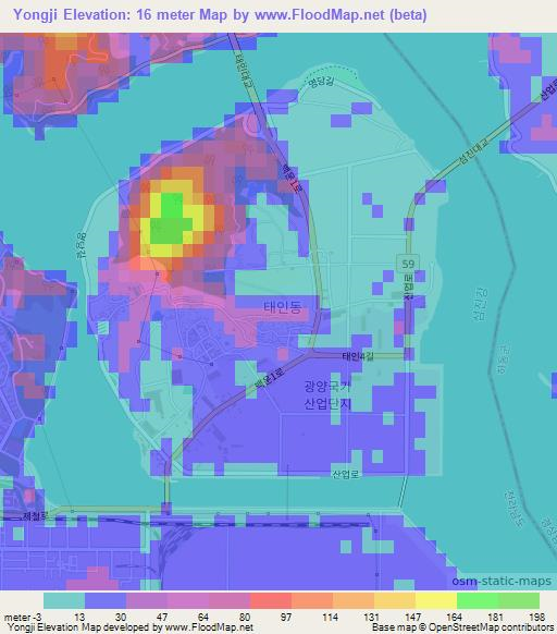 Yongji,South Korea Elevation Map