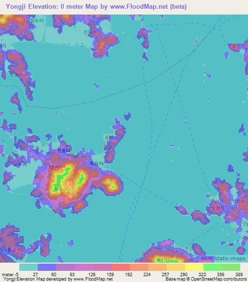 Yongji,South Korea Elevation Map