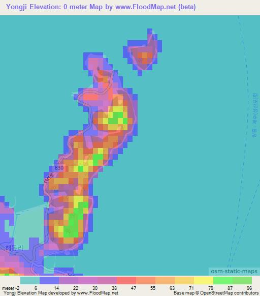 Yongji,South Korea Elevation Map