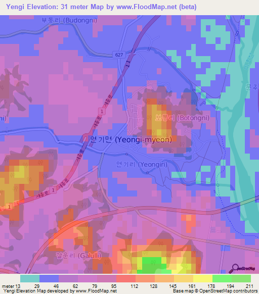 Yengi,South Korea Elevation Map