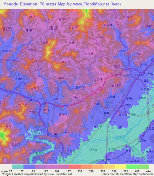 Yongdu,South Korea Elevation Map