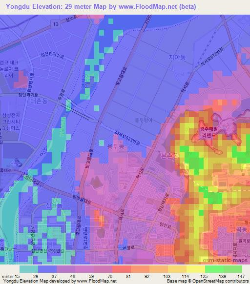 Yongdu,South Korea Elevation Map